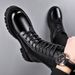 European Warm Series High Tube Martin Lightweight Thick Sole Side Zipper Creative Trendy Casual Versatile Leather Hidden Heel Men's Boots_vogvips.com