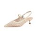 Qianluhui Artistic Country Style Hollow Woven Women's Shoes With Thin Heel, Pointed Toe, Forest-Inspired Niche Design,_vogvips.com