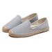 Fisherman's Women's Flat Bottomed Spring/summer Fashion Solid Color Simple One Foot Casual Canvas Woven Grass Shoes_vogvips.com