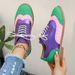 Plus Size Casual Laser Fashionable Comfortable Shoes Autumn New Round Head Lace Up Color Sneakers Women_vogvips.com