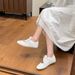 2025Sommer Flache, Flache, Dicke Sohle, Schnürung, Runder Kopf, Lässige Sport-Sneakers Für Damen, Modisch, Vielseitig Tragbar, Bequem, Leicht_vogvips.com