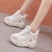 Women's 12cm Thick Heel Dad Shoes For Small Stature Growth 2025 Autumn New Sports Shoes German Training Casual Shoes_vogvips.com