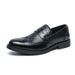 Men's Business Casual Large Size Brogue Loafers Slip-On Lazy Leather Shoes For Men_vogvips.com
