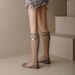 Long Tube Sandals For Women 2025 Summer New Versatile Fashion Breathable Square Heel Martin Over-the-Knee Mesh Boots_vogvips.com
