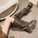 NEW Autumn Winter Flats Heel Women Long High Quality Leather Ladies Knight Casual Knee-high Boots Dh5367242_vogvips.com