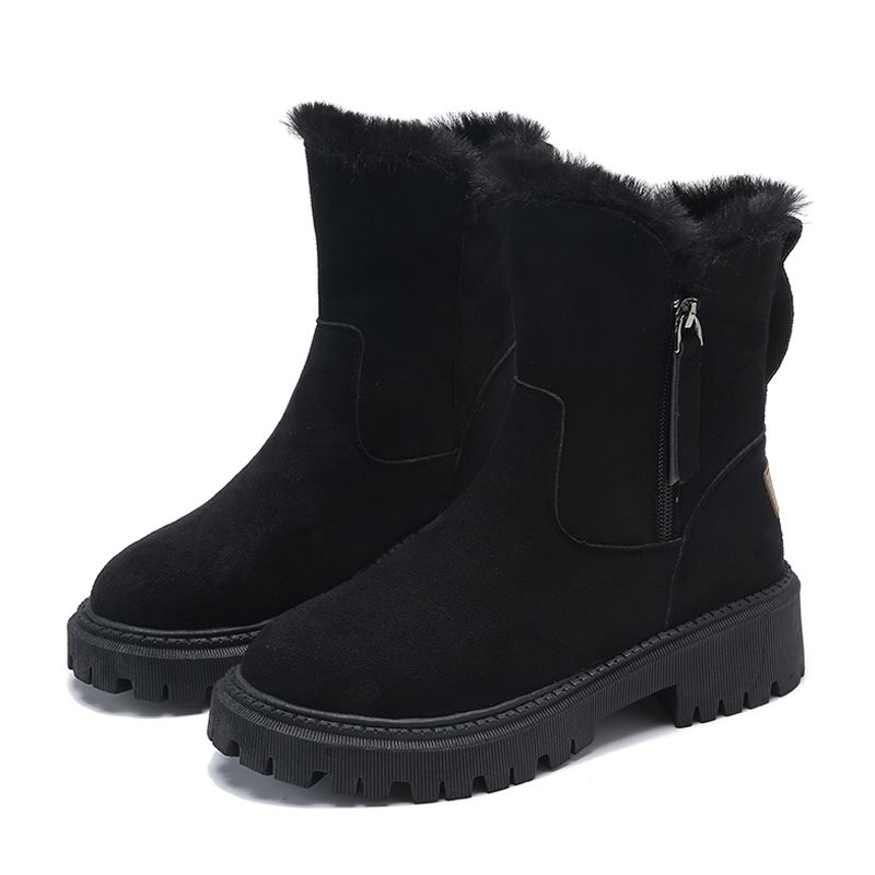 MCDV Thickening Snow Boots Women 2023 Winter Warm Fashion Designer Platform Boots Gladiator Non-slip Short Plush Flats Suede_vogvips.com