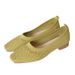 Women's spring and summer new style mid-heel flying woven shallow mouth breathable one-step woven grandma shoes_vogvips.com