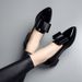 Fashion Single Shoes Women's 2025 Summer New Style Pointed PU Bow Shallow Mouth Low Heel One Step Solid Color_vogvips.com