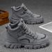 Men's High-Top Work Boots With Thick Non-Slip Sole, Durable Casual Shoes For Outdoor And Daily Wear Outdoor Wear Resistant Work Boots_vogvips.com