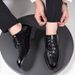 Suitable For All Seasons 2024 New Crocodile Pattern Large Size Men's Formal Business British Style Casual Shoes For Groom Wedding_vogvips.com