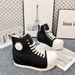 2025 Versatile Lace-Up Invisible Height-Increasing Canvas Unisex 8Cm New Thick-Soled High-Top Dad Shoes_vogvips.com