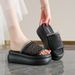 Women's Silver Woven Openwork Platform Sandals Breathable Comfortable Relaxed Style Summer New 2026_vogvips.com
