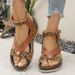 Women's Bohemian Sandals - Metallic Color Block, Strappy, Open Toe, Beach Style_vogvips.com