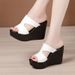 Women's Shoes Super High Heel Wedge Heel Sandals For Women Summer New Platform Thick Bottom Waterproof Platform Fashionable Outdoor Non Slip Slippers_vogvips.com