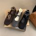 High-grade sense of foreign hair shoes women wear 2024 new autumn and winter French retro temperament flat Mary Jane single shoes_vogvips.com