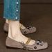 Fashionable Ethnic Style Square Toe Versatile And Comfortable Shallow Single Shoe Exquisite Rhinestone Buckle Low Heel_vogvips.com