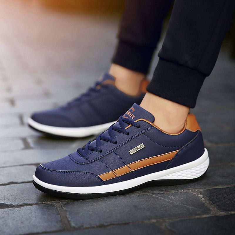 New Men's Large Leather Surface Ultra-light Sports Casual Student Sneakers Running Shoes Size 48_vogvips.com