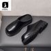 Luxury Platform Man Half Slippers With Heels Genuine Leather 2024 Summer Wedding Business Social Shoes Outside Sandals_vogvips.com