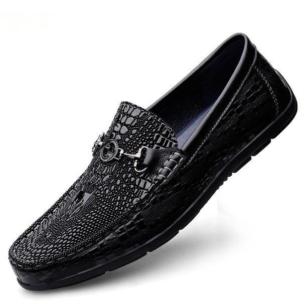 Loafers Casual Leather Leather Shoes Men's Gauntlets Casual Shoes Soft Sole Lazy Doudou Shoes_vogvips.com