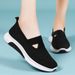Spring Women Shoes Soft Sole Mesh Upper Vulcanized Sneakers For Middle Aged Mothers Lightweight Breathable Slip-on_vogvips.com