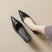 Black Commuter Work Shoes Light Mouth Stiletto Single Shoes Women's Soft-soled Cat Heel Temperament High Heels_vogvips.com