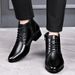 European Warm Series Winter Genuine Leather Chelea For Men Pointed Toe Fleece Lined Lace-up Roman Style Trendy Fahion High Heel Martin_vogvips.com