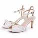 White Pearl High Heel Sandals For Women With Ankle Buckle Strap And Peep Toe Daily Outfit_vogvips.com