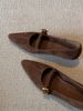 First Encounter Seasonal Fashion Pointed Toe Retro Matte Leather Block Heel Mary Jane Women's Versatile Solid Color Strapped Mid Heel Flat Shoes_vogvips.com