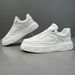 White Men's New Leather Thick Soled Board Versatile Breathable Casual Korean Version Fashionable White Shoes_vogvips.com