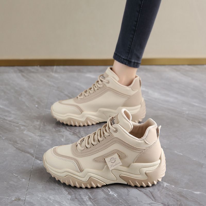 2024 Autumn New Dad Female Students Sports Running Ins Korean Edition Leisure High Top Height Increasing Shoes 1303_vogvips.com