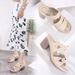 2024 New Women's Metal Buckle Sewing Sandals Thick High Heels Large Comfort Slippers_vogvips.com