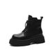 Women's Shoes Height Increasing Martin Boots New Spring And Autumn Single Boots Elastic Slim Boots Brown Thick Soled Short Boots_vogvips.com