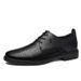 Genuine Leather Business Formal British Korean Style Wedding Black Versatile Casual Soft Surface Men's Shoes_vogvips.com