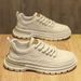 New Autumn Martin Men's Short Boots, Trendy Versatile Thick Soled Leather Workwear Shoes, Sports And Leisure Board Shoes_vogvips.com