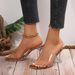 European And American Foreign Trade 2024 Summer New Large-size Snake-pattern Versatile Square-toed Transparent Strap_vogvips.com