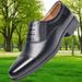 Formal Comfortable Men's Three-Joint Business Black Security Three-Section Head Wedding Cowhide Workwear Professional_vogvips.com