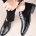 Men's Breathable Perforated Leather Sandals - Comfortable & Durable Black Business Casual Shoes For Summer_vogvips.com