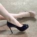 First Encounter Waterproof Platform High Heels For Women 2026 New Nude 10CM Patent Leather Stiletto Round Toe_vogvips.com