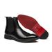 plus Size Men's High Top Leather Boots Pointed Toe Slip-On Autumn Winter Martin Chelsea Boots with Red Sole British Casual_vogvips.com