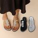 Woman's Sandal Fashionable Flip Flops Rhinestones High-end Clip On Large Size Flat Slippers Summer Sandals_vogvips.com
