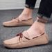 Men's Casual Leather Pig Bean Shoes Slip-on Men's Leather Shoes_vogvips.com
