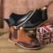 New Fashion Retro Martin Boots Men's Thick Sole Lace-up Business Leather Men's Boots Round Toe Thick Sole High Top Leather Boots Chelsea Short Boots_vogvips.com