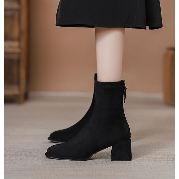 Slim Boots 2026 New Style Boots, Versatile For Autumn And Winter, Short Boots For Girls, Nude Black_vogvips.com