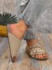 Men's Casual Simple Buckle Adjustable Set With Suede Upper Wood Grain Soft-Soled Slippers_vogvips.com