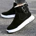 Men's High-Top Winter Boots With Fur Lining, Thick Sole Snow Boots For Men, Fashionable Buckle Design, Warm & Comfortable Casual Shoes_vogvips.com
