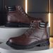 European Warm Series New Large Size Martin Distressed Leather Men's Versatile Lace-up Big Toe Shoes British Style Thick-soled Knight Boots_vogvips.com