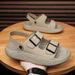 Breathable Men's Outdoor Sandals Hollowed Out Mesh Beach Shoes Lightweight Sports Slippers Comfy Leisure Male Slides_vogvips.com
