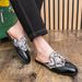 Summer Fashion Snake Pattern Half-slippers Men's Outdoor Casual Half-slippers Personalized Heel-free Slippers One-foot Pointed Toe Versatile Sandals_vogvips.com