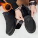 Men's Winter Snow Boots With Velcro Closure – Thickened Fleece Lined Mid-Cut Casual Shoes For Cold Weather_vogvips.com