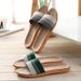 New Style Four Seasons Linen Slippers For Women Indoor Silent Lightweight Home Thick Sole Soft Sole Couple Wooden Floor Slippers_vogvips.com